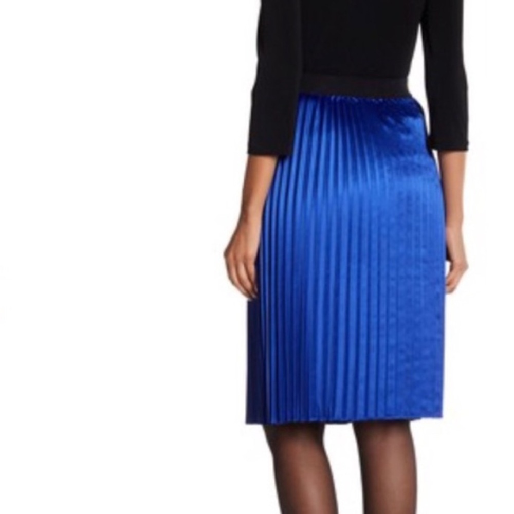 T Tahari Elegant Blue Pleated Skirt